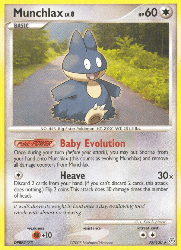Munchlax — Diamond and Pearl Pokémon TCG card by Ken Sugimori