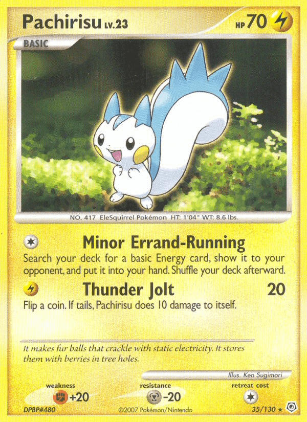 Pachirisu — Diamond and Pearl Pokémon TCG card by Ken Sugimori