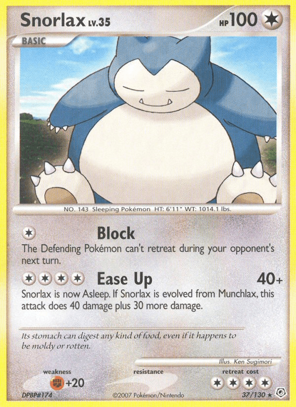 Snorlax — Diamond and Pearl Pokémon TCG card by Ken Sugimori