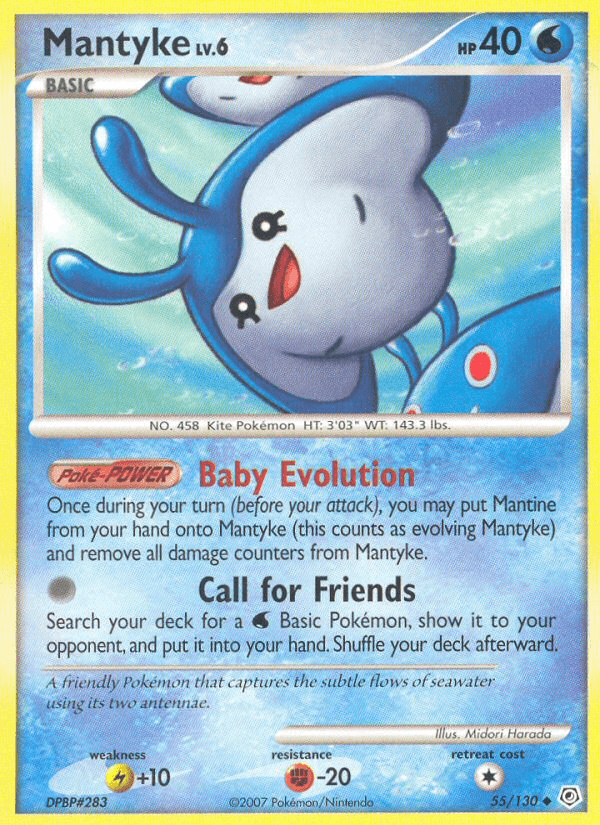 Mantyke — Diamond and Pearl Pokémon TCG card by Midori Harada