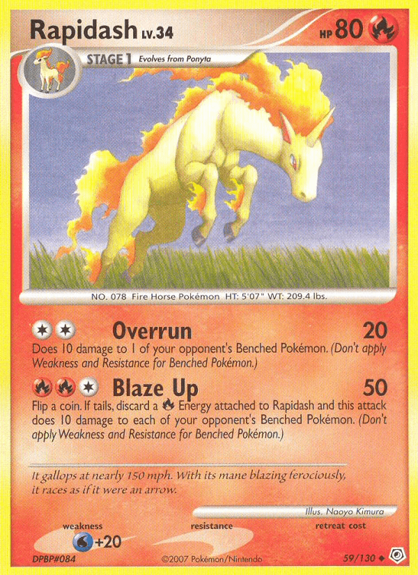 Rapidash — Diamond and Pearl Pokémon TCG card by Naoyo Kimura