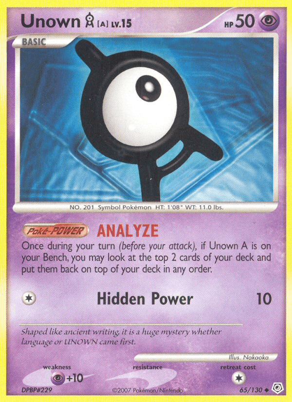 Unown [A] — Diamond and Pearl Pokémon TCG card by Nakaoka