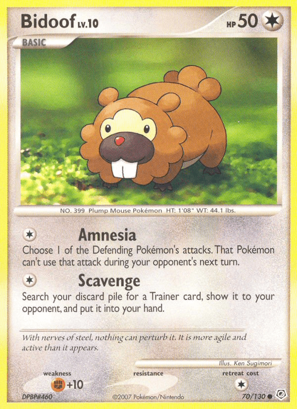 Bidoof — Diamond and Pearl Pokémon TCG card by Ken Sugimori