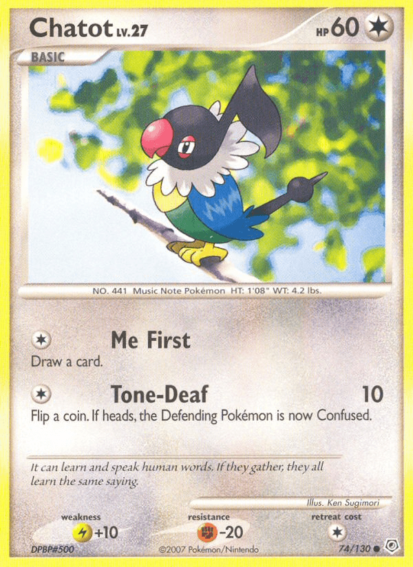 Chatot — Diamond and Pearl Pokémon TCG card by Ken Sugimori