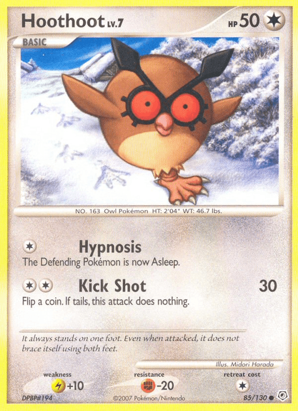 Hoothoot — Diamond and Pearl Pokémon TCG card by Midori Harada
