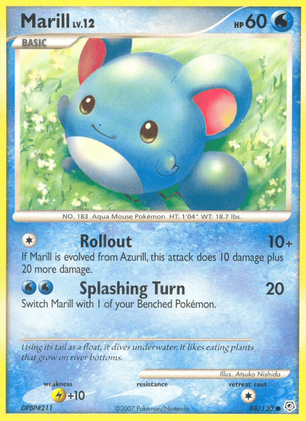 Marill — Diamond and Pearl Pokémon TCG card by Atsuko Nishida