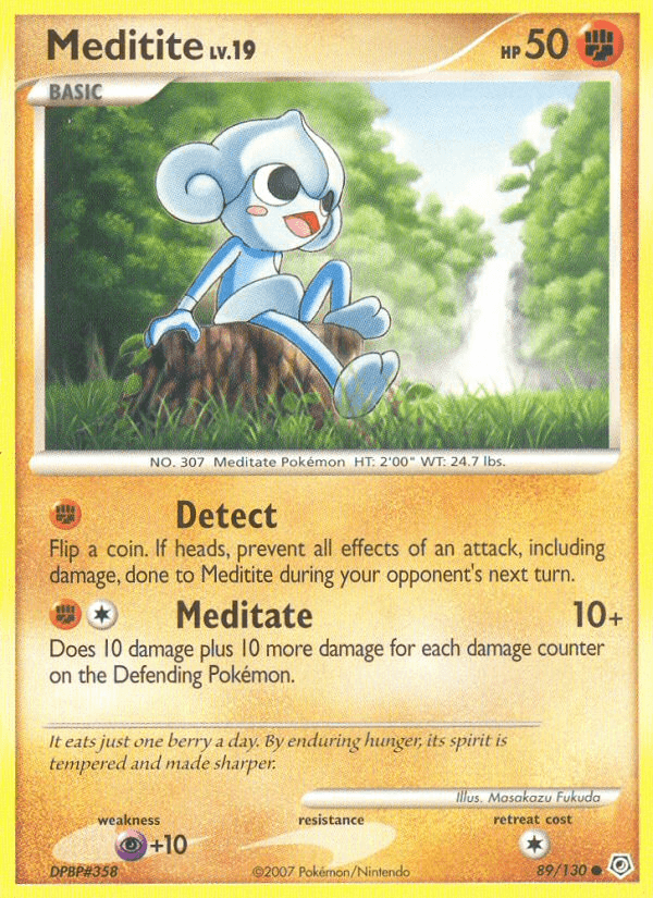 Meditite — Diamond and Pearl Pokémon TCG card by Masakazu Fukuda