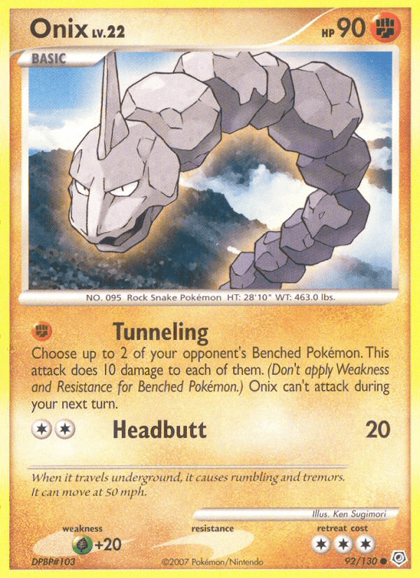 Onix — Diamond and Pearl Pokémon TCG card by Ken Sugimori