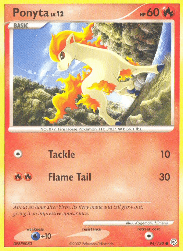 Ponyta — Diamond and Pearl Pokémon TCG card by Kagemaru Himeno