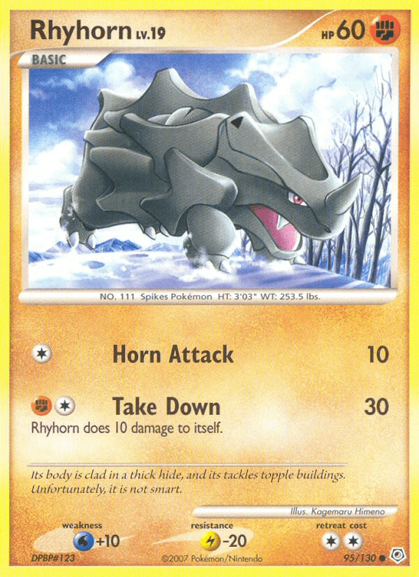 Rhyhorn — Diamond and Pearl Pokémon TCG card by Kagemaru Himeno