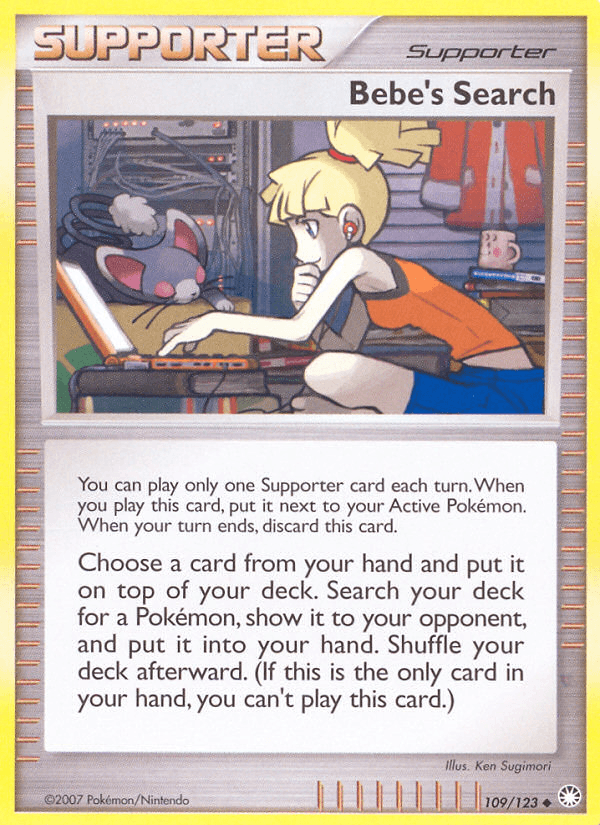 Bebe's Search — Mysterious Treasures Pokémon TCG card by Ken Sugimori