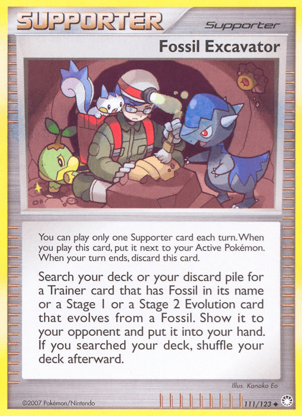 Fossil Excavator — Mysterious Treasures Pokémon TCG card by Kanako Eo