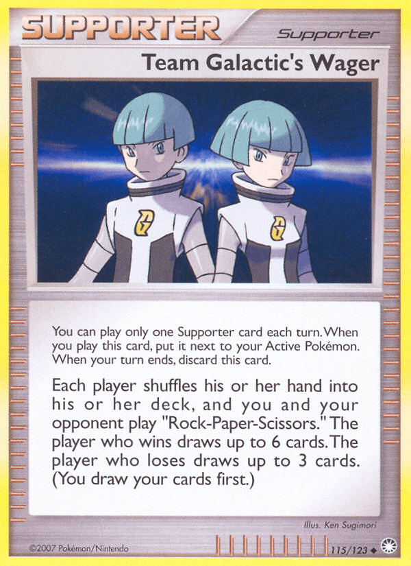 Team Galactic's Wager — Mysterious Treasures Pokémon TCG card by Ken Sugimori
