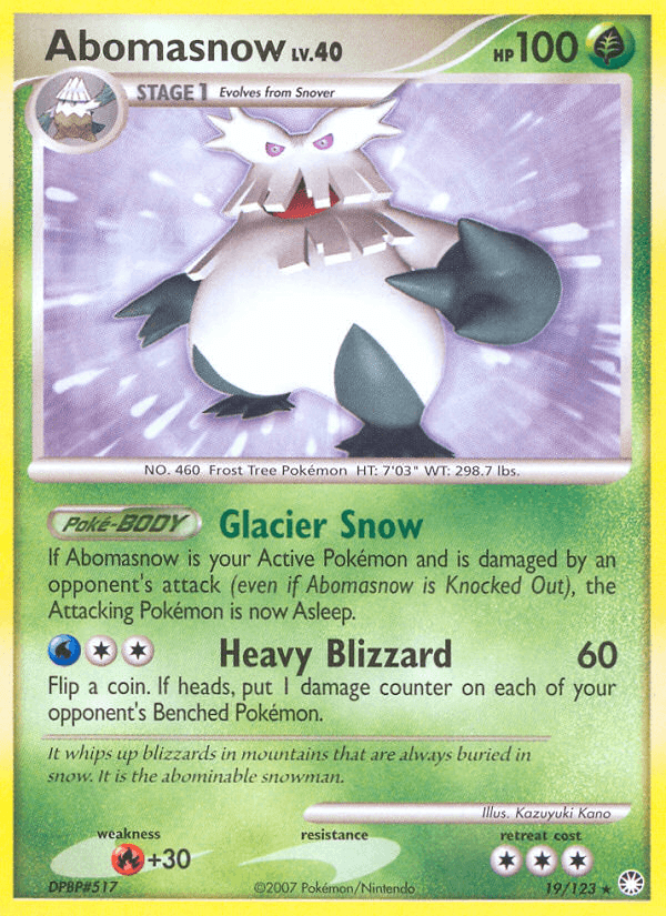 Abomasnow — Mysterious Treasures Pokémon TCG card by Kazuyuki Kano