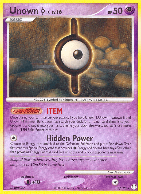 Unown [I] — Mysterious Treasures Pokémon TCG card by Daisuke Ito