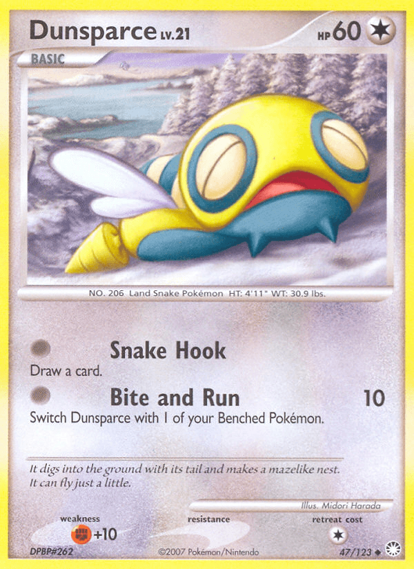 Dunsparce — Mysterious Treasures Pokémon TCG card by Midori Harada