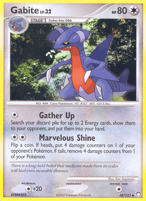 Gabite — Mysterious Treasures Pokémon TCG card by Ken Sugimori