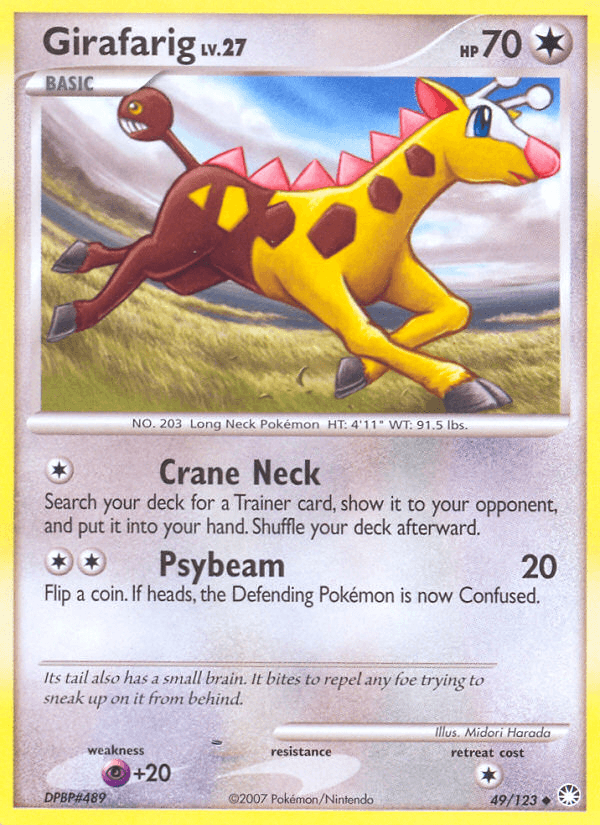 Girafarig — Mysterious Treasures Pokémon TCG card by Midori Harada
