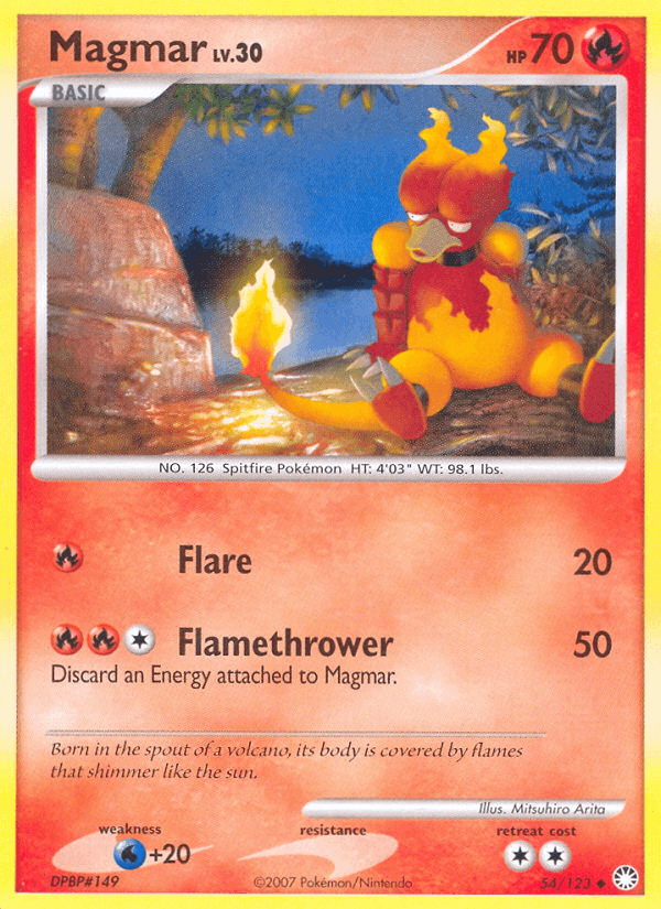 Magmar — Mysterious Treasures Pokémon TCG card by Mitsuhiro Arita