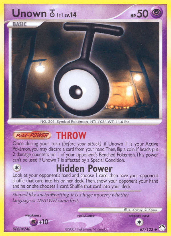 Unown [T] — Mysterious Treasures Pokémon TCG card by Kazuyuki Kano