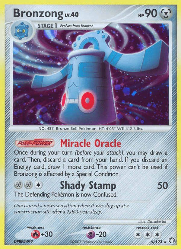 Bronzong — Mysterious Treasures Pokémon TCG card by Daisuke Ito