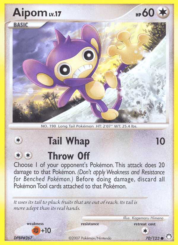 Aipom — Mysterious Treasures Pokémon TCG card by Kagemaru Himeno
