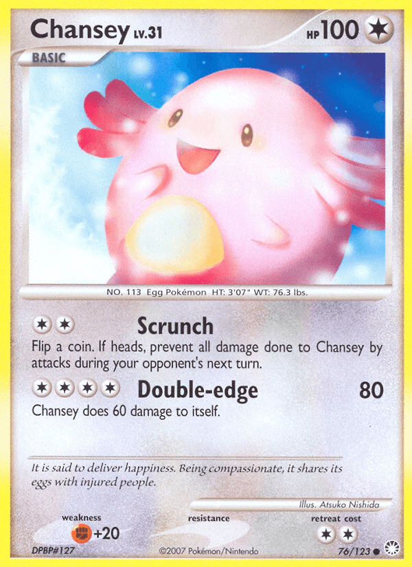 Chansey — Mysterious Treasures Pokémon TCG card by Atsuko Nishida