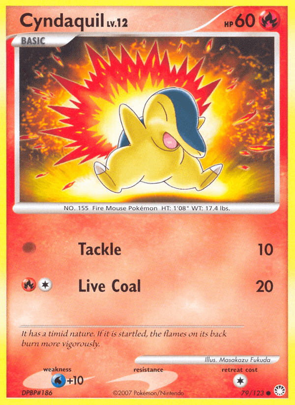 Cyndaquil — Mysterious Treasures Pokémon TCG card by Masakazu Fukuda