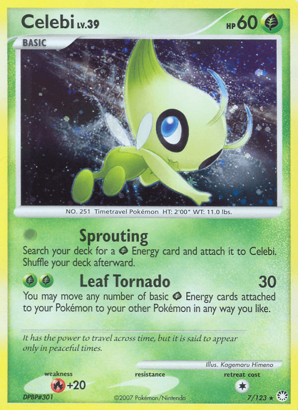 Celebi — Mysterious Treasures Pokémon TCG card by Kagemaru Himeno
