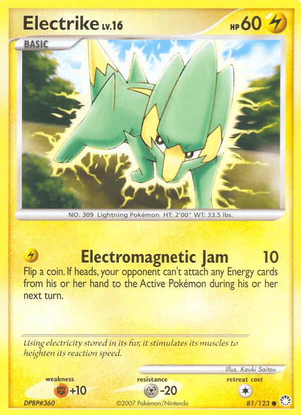 Electrike — Mysterious Treasures Pokémon TCG card by Kouki Saitou