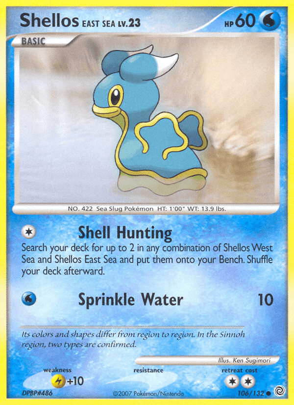 Shellos East Sea — Secret Wonders Pokémon TCG card by Ken Sugimori
