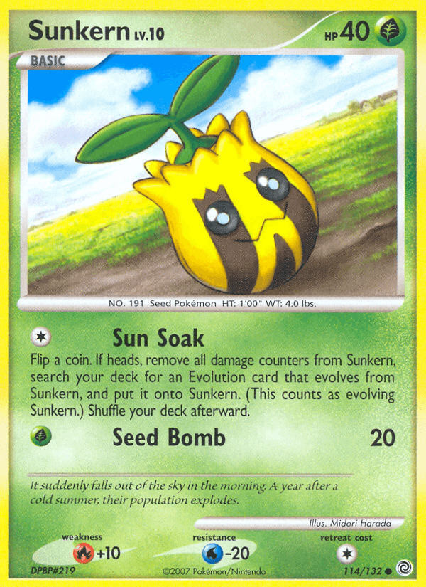 Sunkern — Secret Wonders Pokémon TCG card by Midori Harada