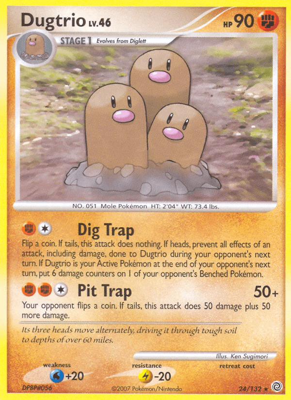 Dugtrio — Secret Wonders Pokémon TCG card by Ken Sugimori