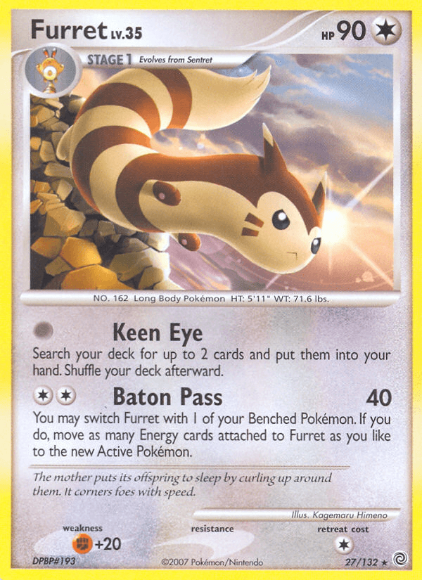 Furret — Secret Wonders Pokémon TCG card by Kagemaru Himeno