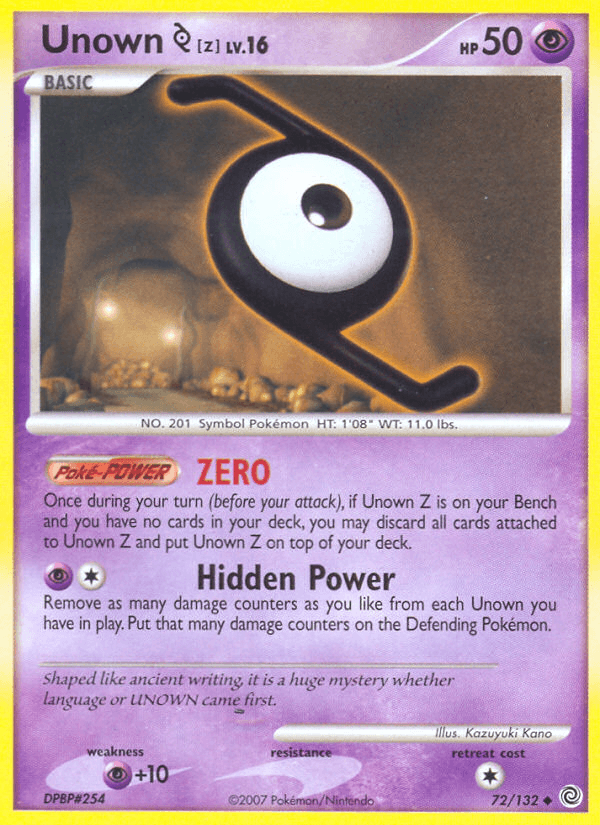 Unown [Z] — Secret Wonders Pokémon TCG card by Kazuyuki Kano