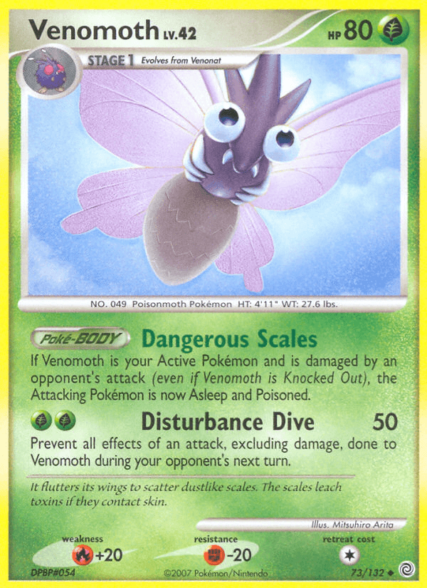 Venomoth — Secret Wonders Pokémon TCG card by Mitsuhiro Arita