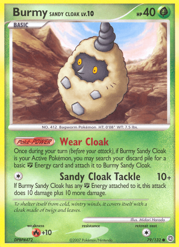 Burmy Sandy Cloak — Secret Wonders Pokémon TCG card by Midori Harada