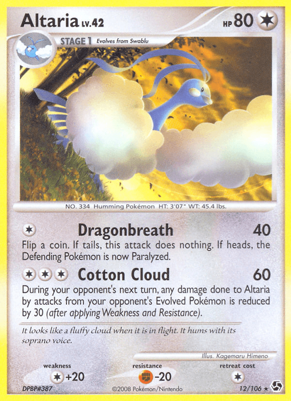 Altaria — Great Encounters Pokémon TCG card by Kagemaru Himeno