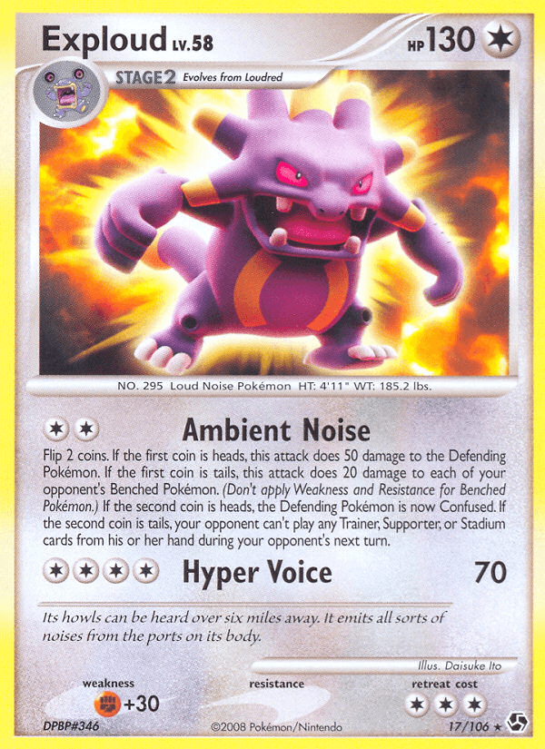 Exploud — Great Encounters Pokémon TCG card by Daisuke Ito