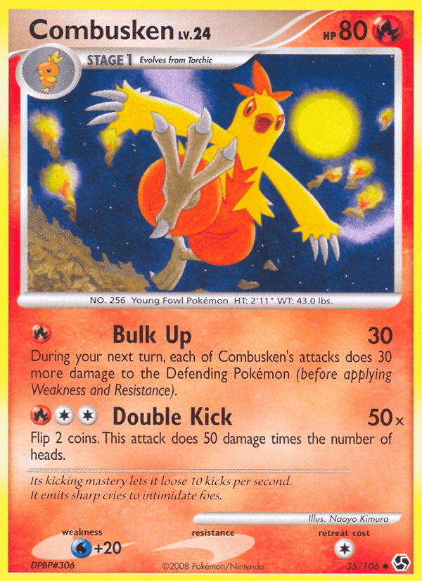 Combusken — Great Encounters Pokémon TCG card by Naoyo Kimura