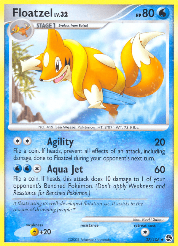 Floatzel — Great Encounters Pokémon TCG card by Kouki Saitou