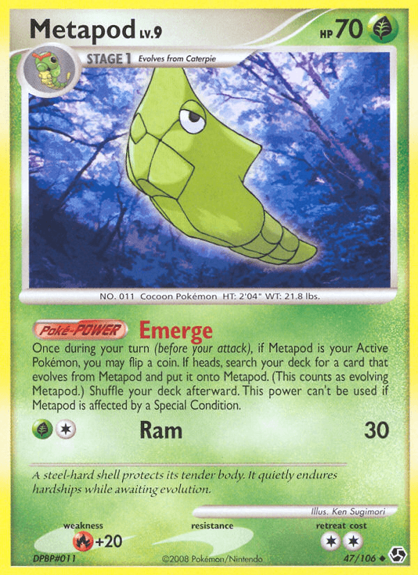 Metapod — Great Encounters Pokémon TCG card by Ken Sugimori