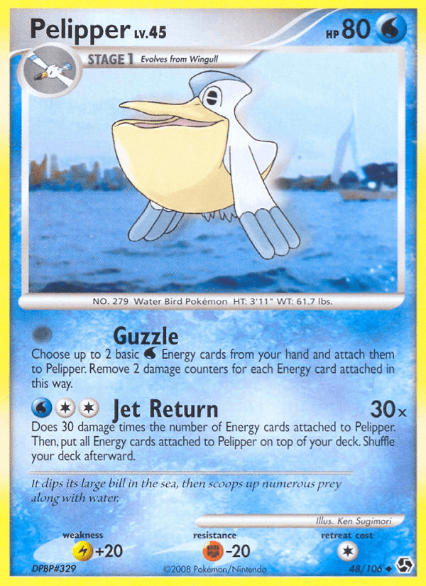 Pelipper — Great Encounters Pokémon TCG card by Ken Sugimori