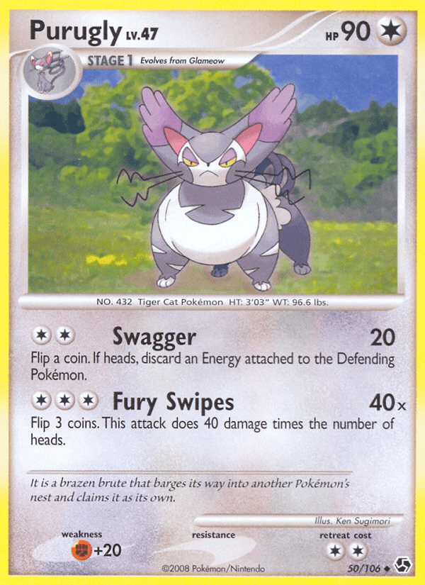 Purugly — Great Encounters Pokémon TCG card by Ken Sugimori