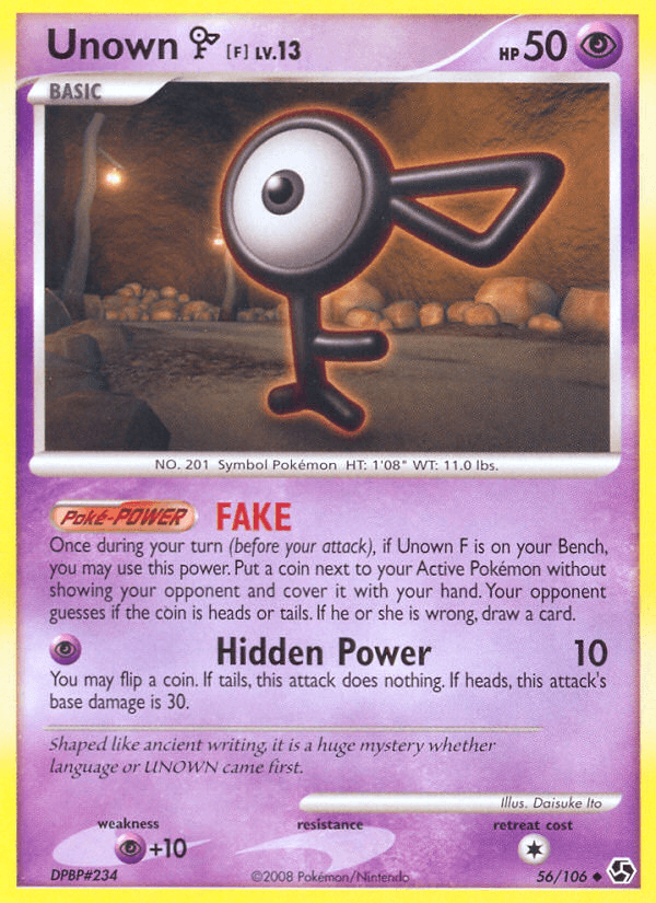 Unown [F] — Great Encounters Pokémon TCG card by Daisuke Ito