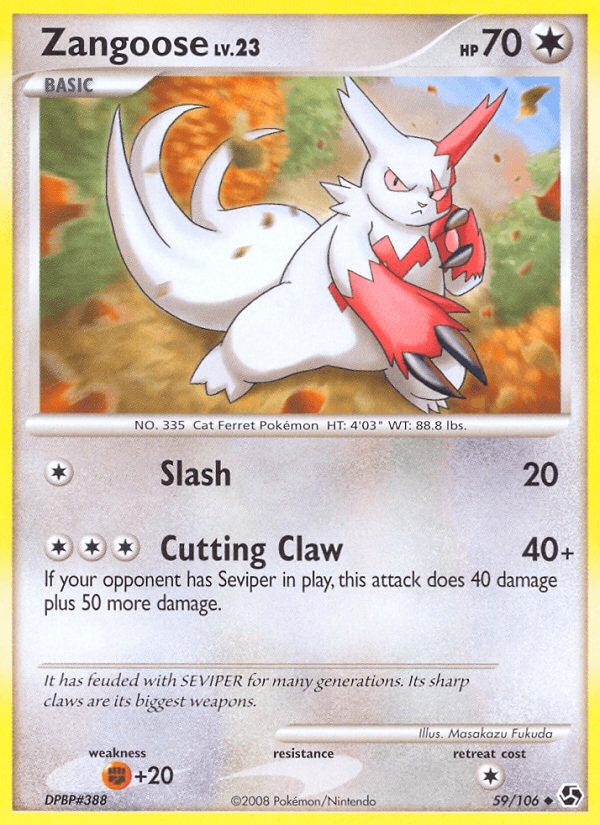 Zangoose — Great Encounters Pokémon TCG card by Masakazu Fukuda