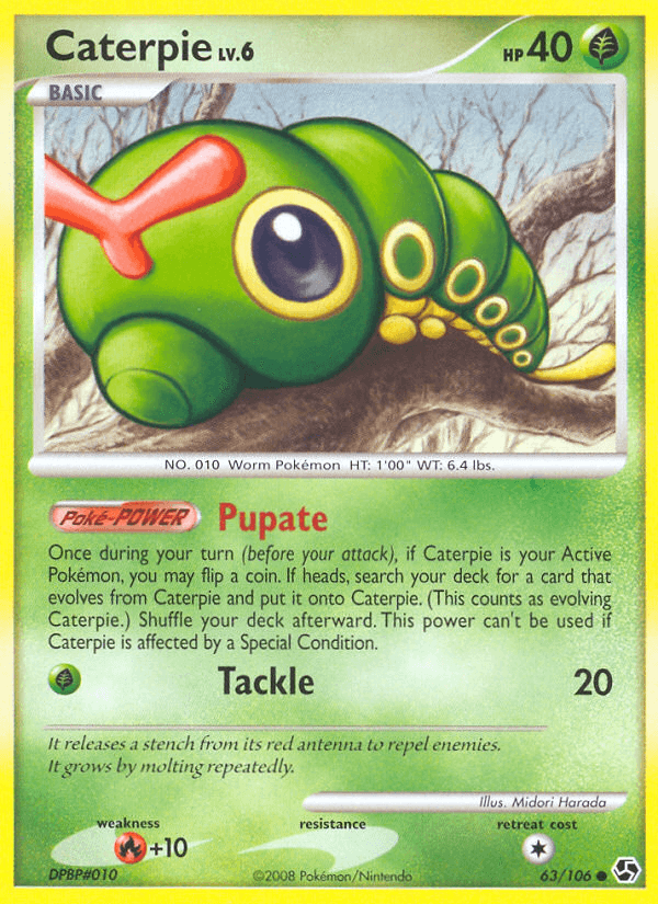 Caterpie — Great Encounters Pokémon TCG card by Midori Harada