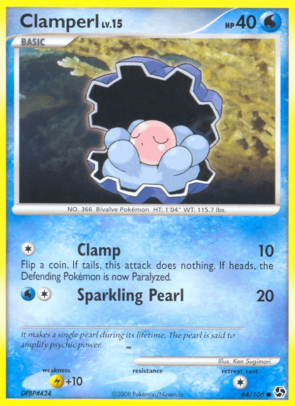 Clamperl — Great Encounters Pokémon TCG card by Ken Sugimori