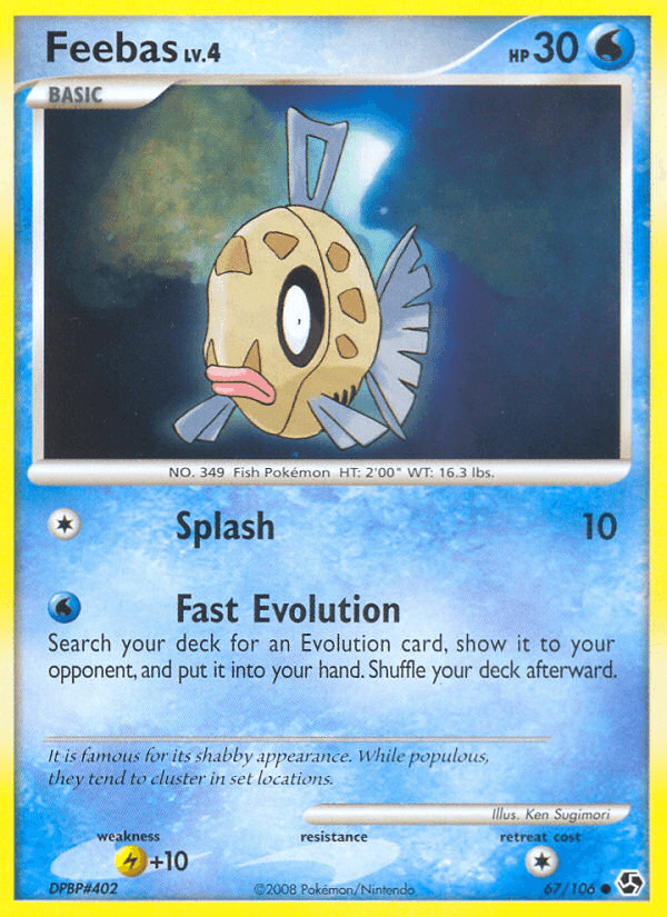 Feebas — Great Encounters Pokémon TCG card by Ken Sugimori