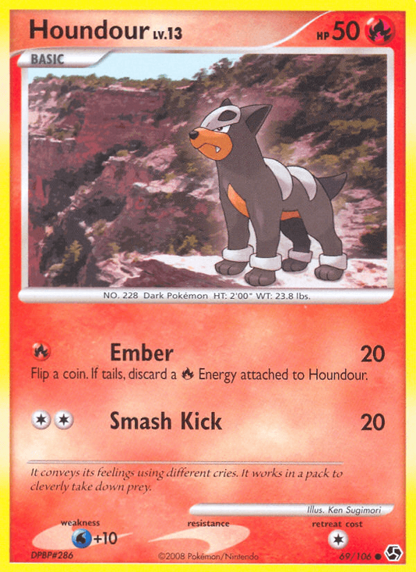 Houndour — Great Encounters Pokémon TCG card by Ken Sugimori